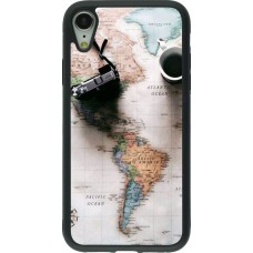 Coque iPhone XR - Silicone rigide noir Travel 01