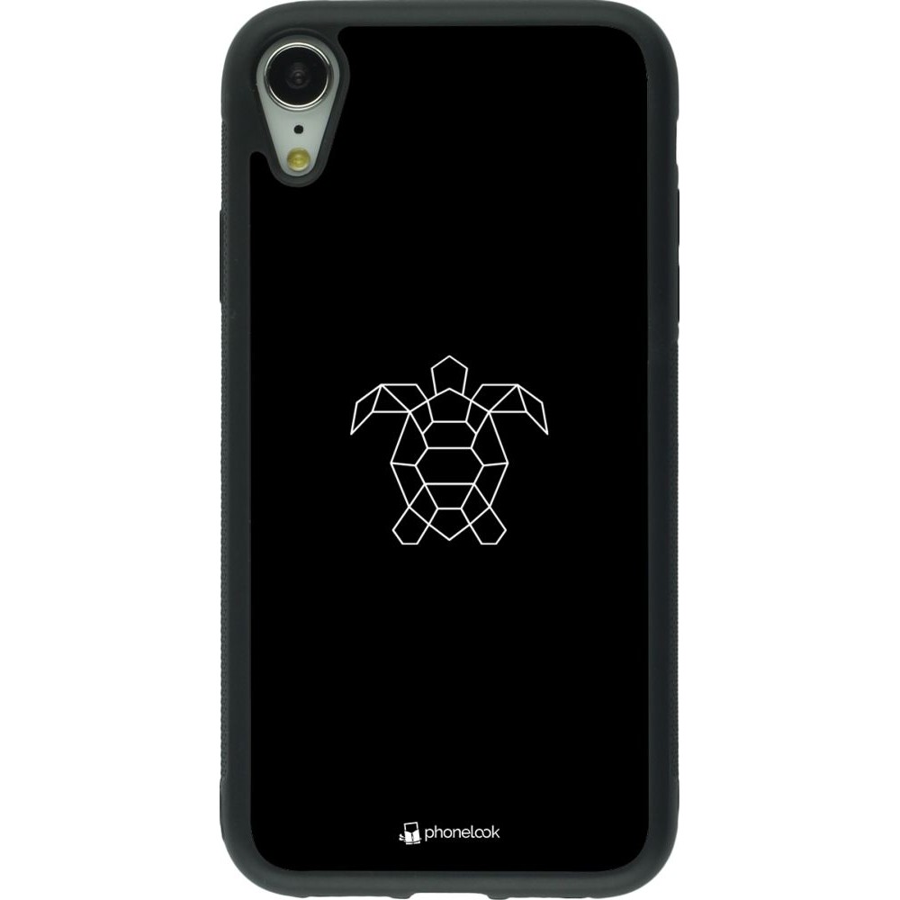 Hülle iPhone XR - Silikon schwarz Turtles lines on black