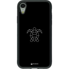 Hülle iPhone XR - Silikon schwarz Turtles lines on black
