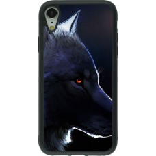 Coque iPhone XR - Silicone rigide noir Wolf Shape