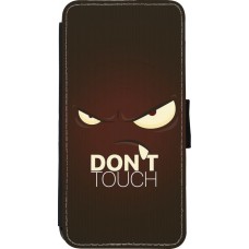 Coque iPhone XR - Wallet noir Angry Dont Touch