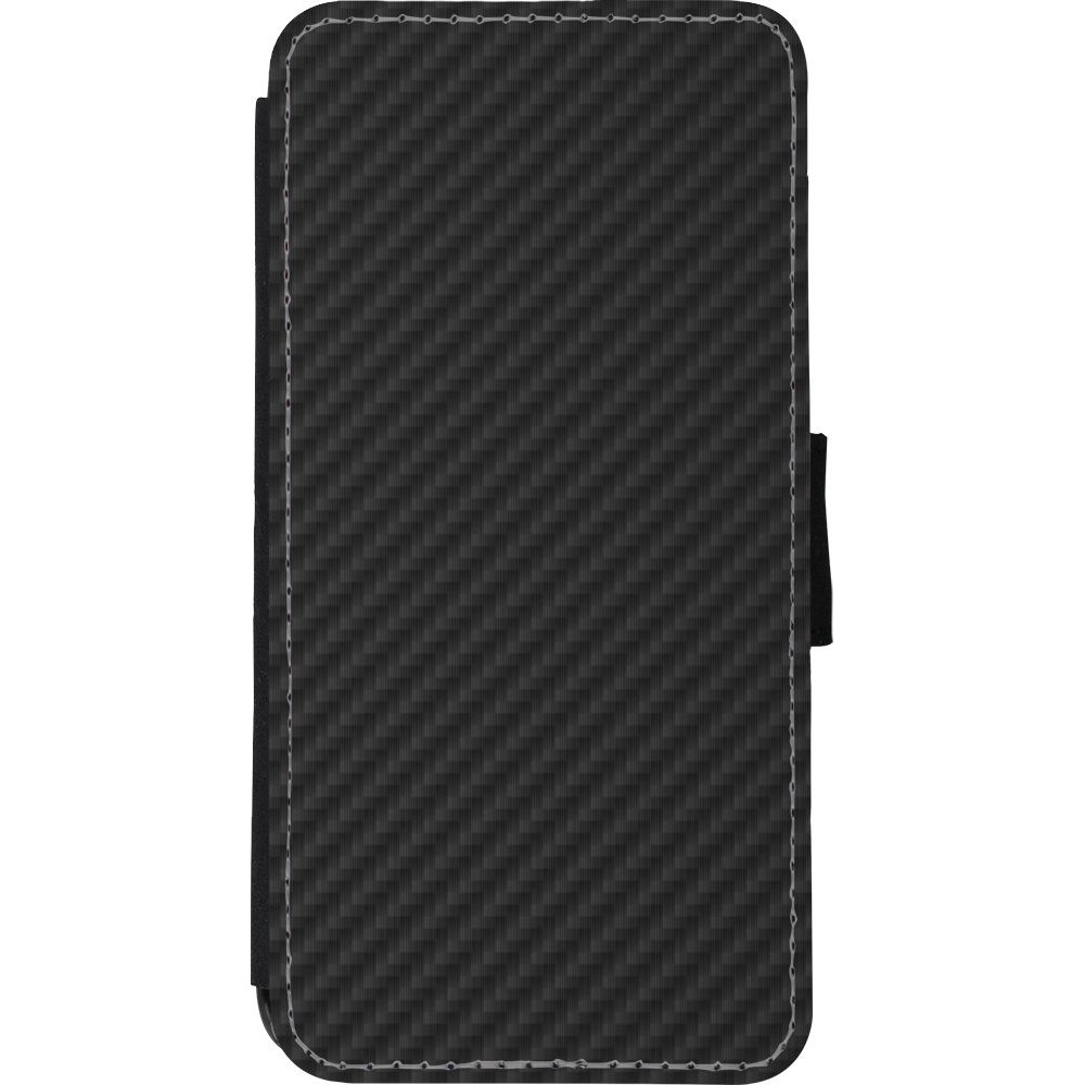 Coque iPhone XR - Wallet noir Carbon Basic