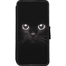 Coque iPhone XR - Wallet noir Cat eyes