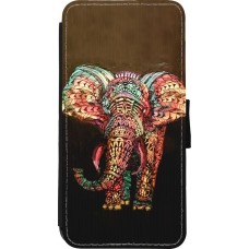 Coque iPhone XR - Wallet noir Elephant 02