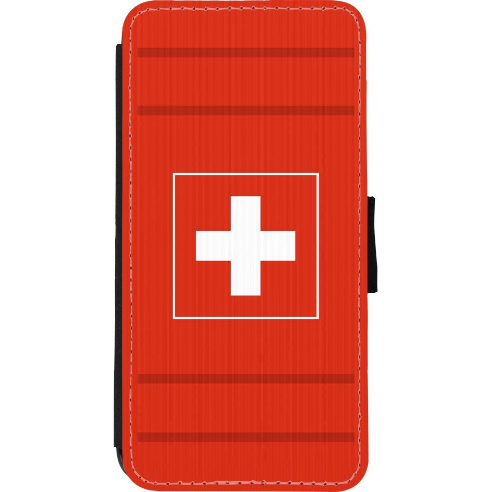 Coque iPhone XR - Wallet noir Euro 2020 Switzerland