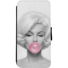 Coque iPhone XR - Wallet noir Marilyn Bubble