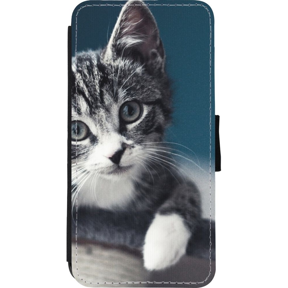 Coque iPhone XR - Wallet noir Meow 23