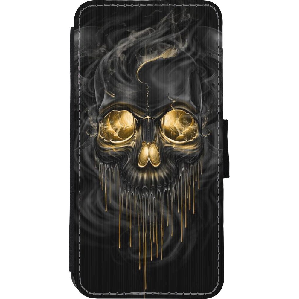 Coque iPhone XR - Wallet noir Skull 02