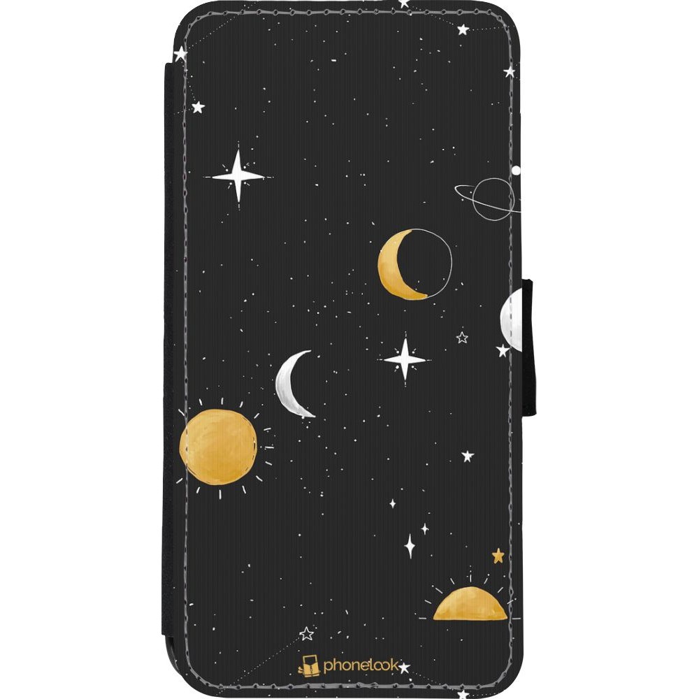 Hülle iPhone XR - Wallet schwarz Space Vect- Or