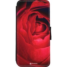 Coque iPhone XR - Wallet noir Valentine 2022 Rose