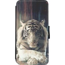 Coque iPhone XR - Wallet noir Zen Tiger