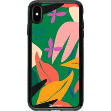 Coque iPhone Xs Max - Hybrid Armor noir Abstract Jungle