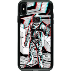 Coque iPhone Xs Max - Hybrid Armor noir Anaglyph Astronaut