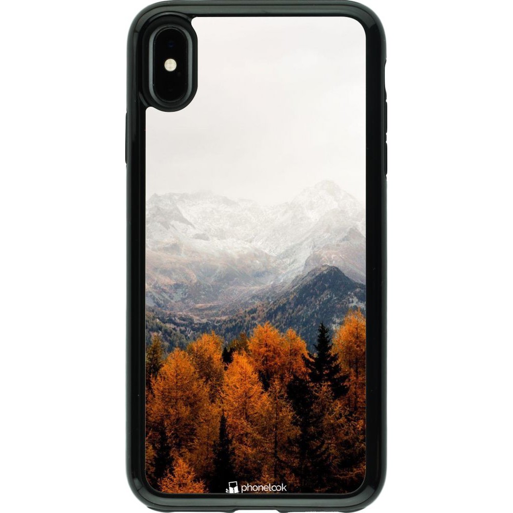 Coque iPhone Xs Max - Hybrid Armor noir Autumn 21 Forest Mountain