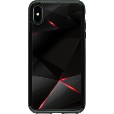 Coque iPhone Xs Max - Hybrid Armor noir Black Red Lines