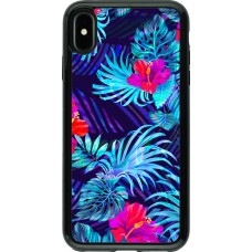 Coque iPhone Xs Max - Hybrid Armor noir Blue Forest