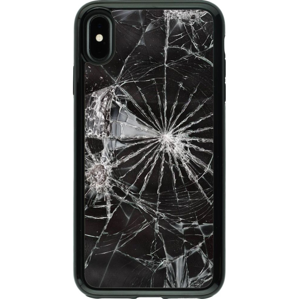 Hülle iPhone Xs Max - Hybrid Armor schwarz Broken Screen