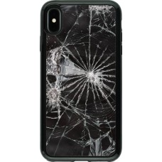 Hülle iPhone Xs Max - Hybrid Armor schwarz Broken Screen