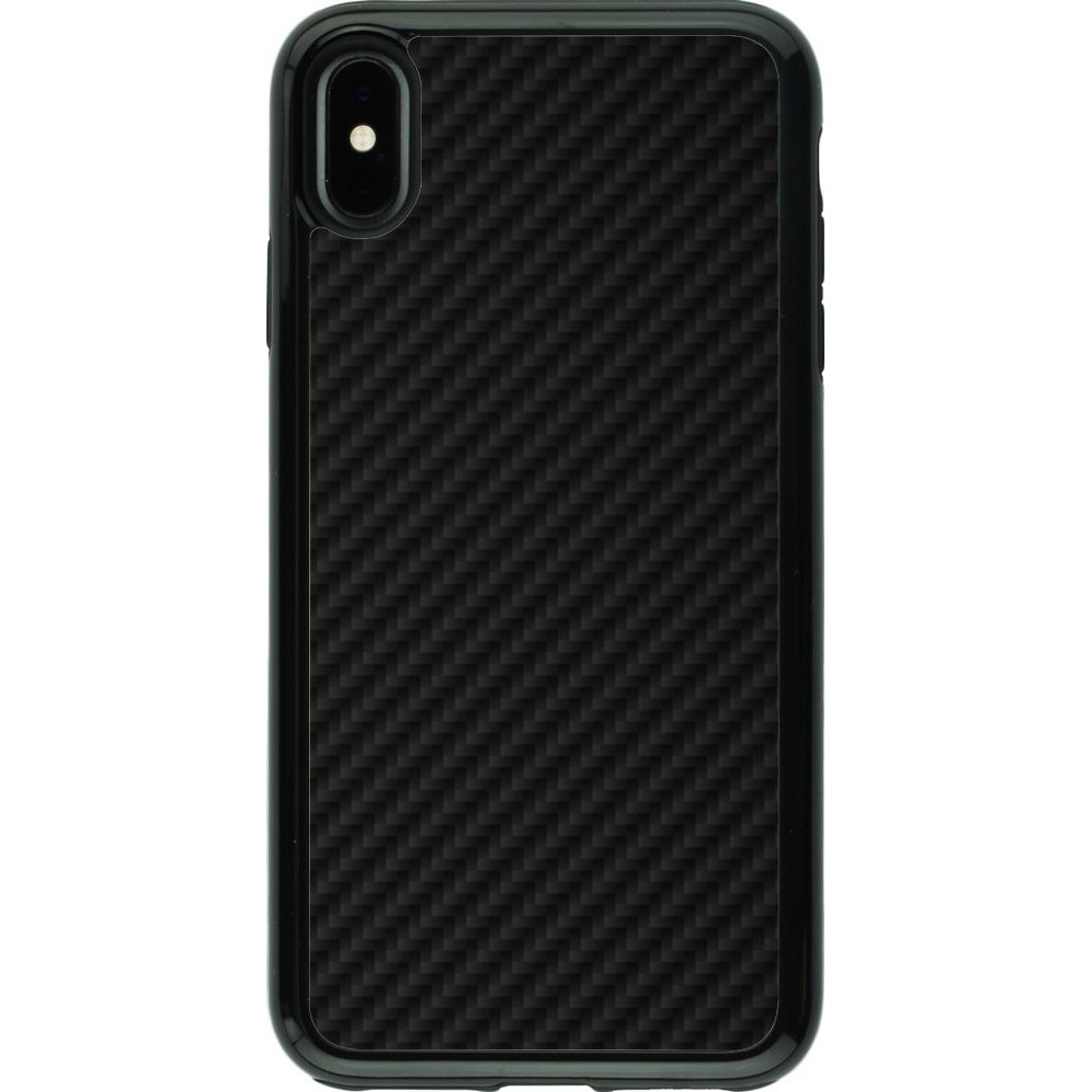 Coque iPhone Xs Max - Hybrid Armor noir Carbon Basic