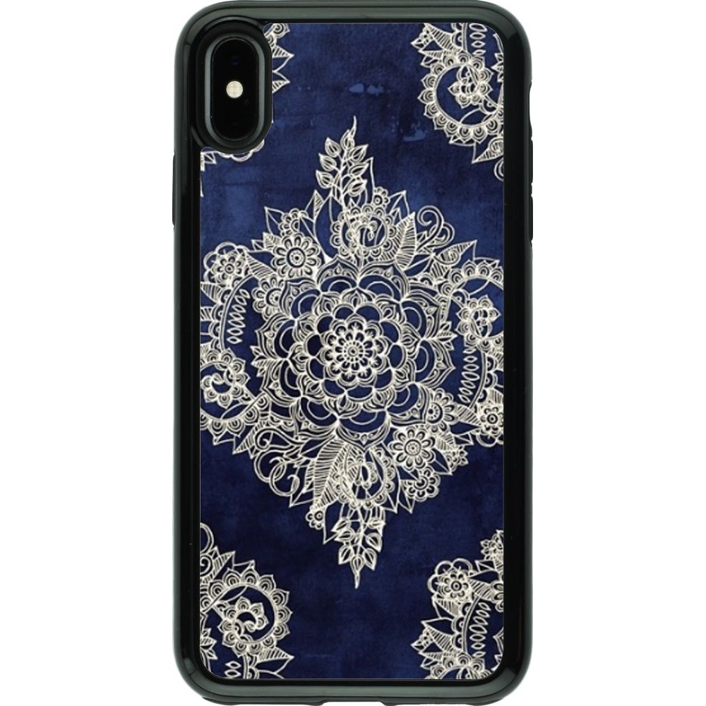 Hülle iPhone Xs Max - Hybrid Armor schwarz Cream Flower Moroccan
