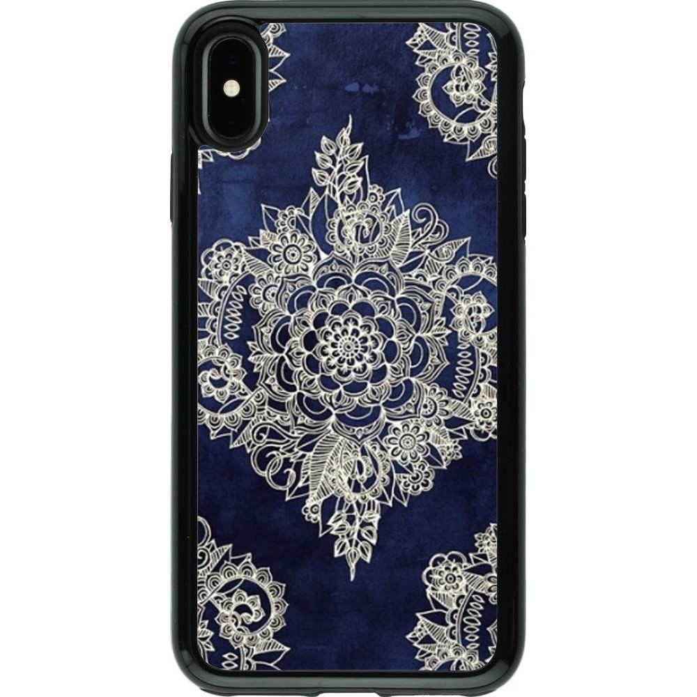 Coque iPhone Xs Max - Hybrid Armor noir Cream Flower Moroccan