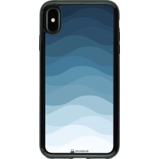 Coque iPhone Xs Max - Hybrid Armor noir Flat Blue Waves