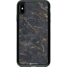 Coque iPhone Xs Max - Hybrid Armor noir Grey Gold Marble