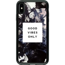 Coque iPhone Xs Max - Hybrid Armor noir Marble Good Vibes Only