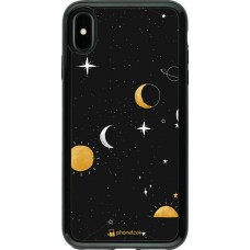 Coque iPhone Xs Max - Hybrid Arm- Or noir Space Vect- Or