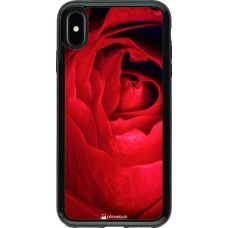 Coque iPhone Xs Max - Hybrid Armor noir Valentine 2022 Rose