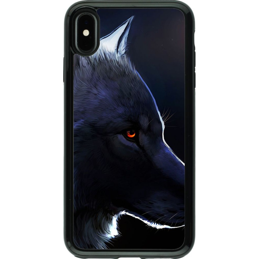 Hülle iPhone Xs Max - Hybrid Armor schwarz Wolf Shape