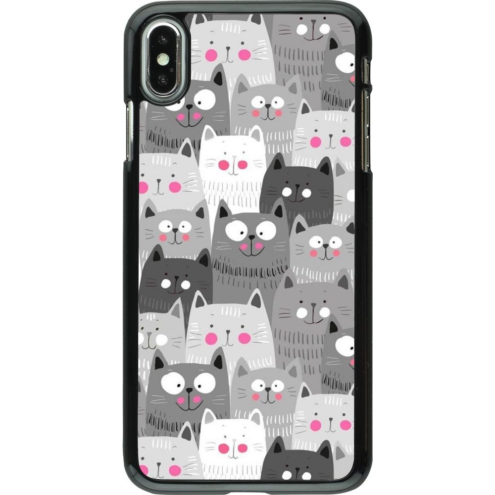 Coque iPhone Xs Max - Chats gris troupeau