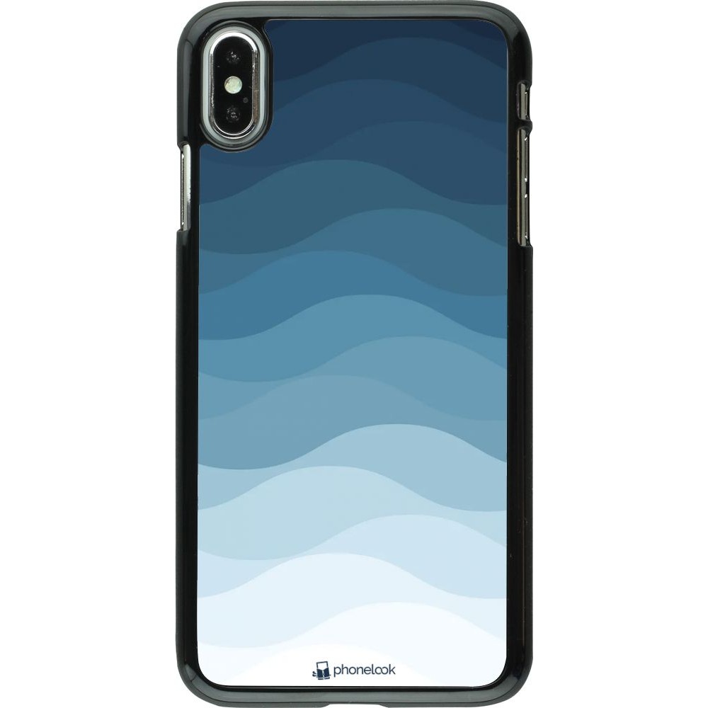 Coque iPhone Xs Max - Flat Blue Waves