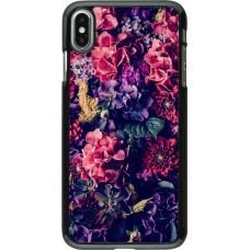 Coque iPhone Xs Max - Flowers Dark