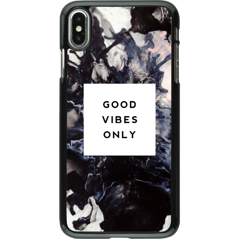 Coque iPhone Xs Max - Marble Good Vibes Only