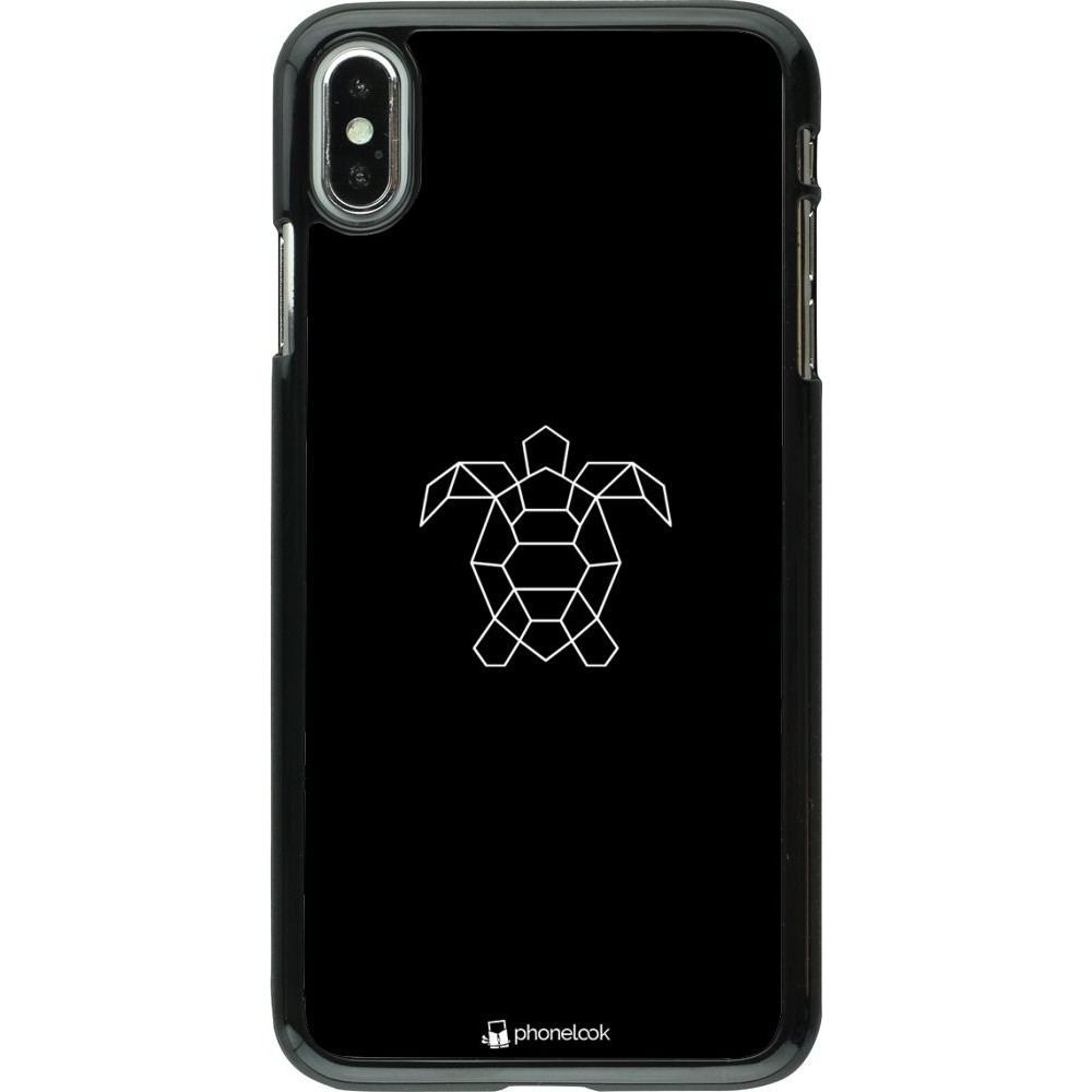 Coque iPhone Xs Max - Turtles lines on black