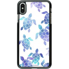 Coque iPhone Xs Max - Turtles pattern watercolor