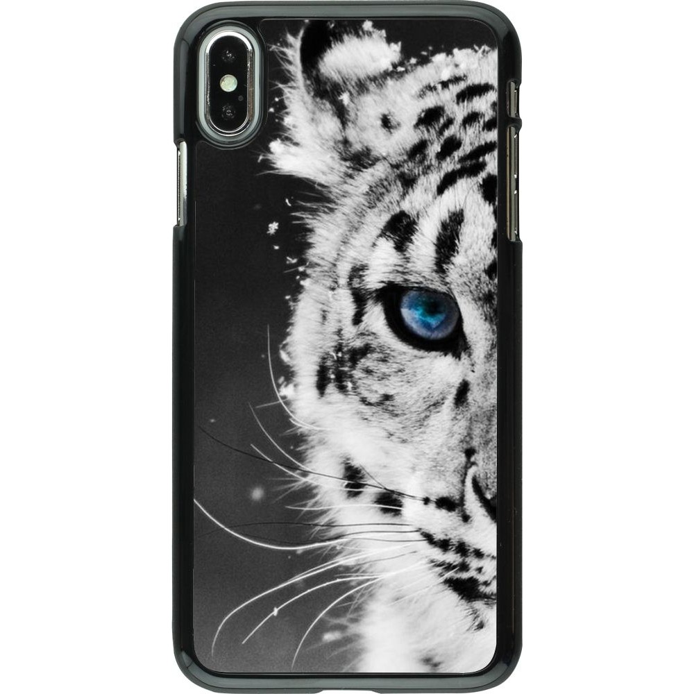 Coque iPhone Xs Max - White tiger blue eye