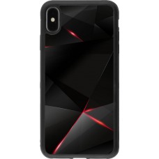 Coque iPhone Xs Max - Silicone rigide noir Black Red Lines