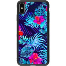 Coque iPhone Xs Max - Silicone rigide noir Blue Forest
