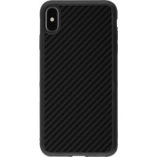 Coque iPhone Xs Max - Silicone rigide noir Carbon Basic