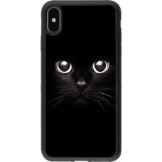 Coque iPhone Xs Max - Silicone rigide noir Cat eyes