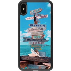 Coque iPhone Xs Max - Silicone rigide noir Cool Cities Directions
