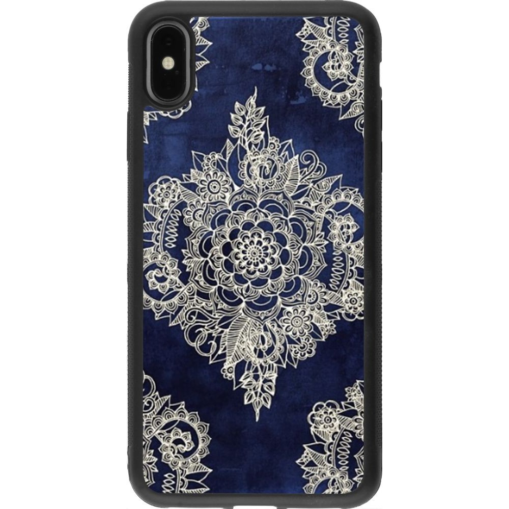 Hülle iPhone Xs Max - Silikon schwarz Cream Flower Moroccan