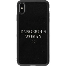 Coque iPhone Xs Max - Silicone rigide noir Dangerous woman
