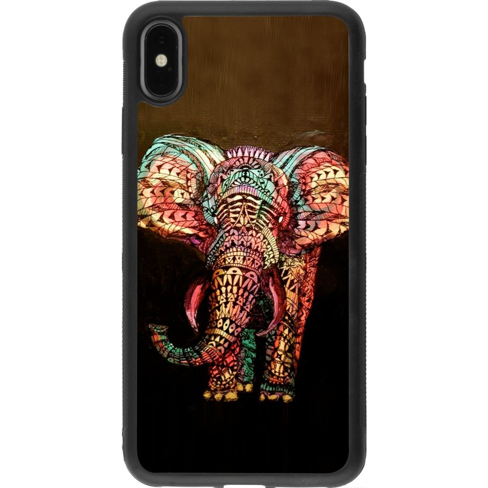 Coque iPhone Xs Max - Silicone rigide noir Elephant 02