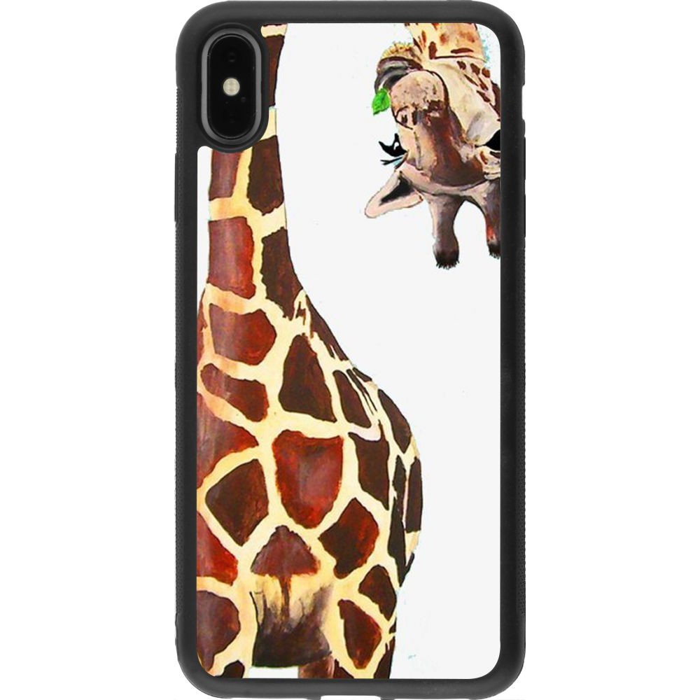 Coque iPhone Xs Max - Silicone rigide noir Giraffe Fit