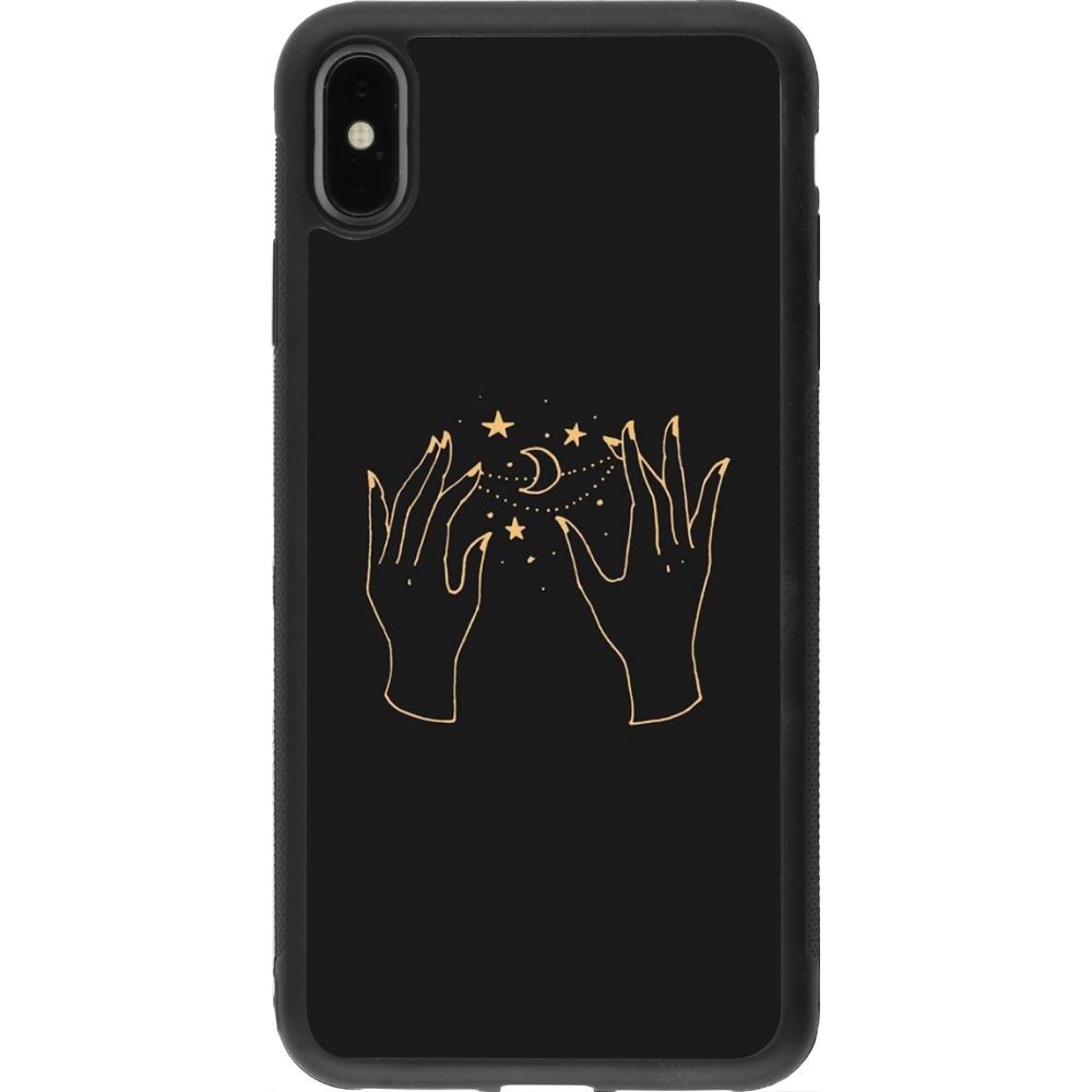 Coque iPhone Xs Max - Silicone rigide noir Grey magic hands