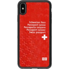 Coque iPhone Xs Max - Silicone rigide noir Swiss Passport
