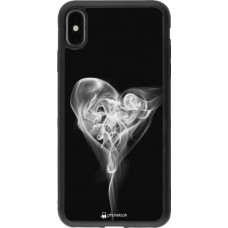 Coque iPhone Xs Max - Silicone rigide noir Valentine 2022 Black Smoke